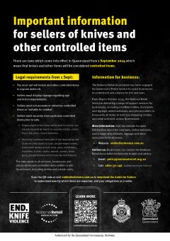 Basic factsheet A4 - 2024 QLD Knife and Controlled Items