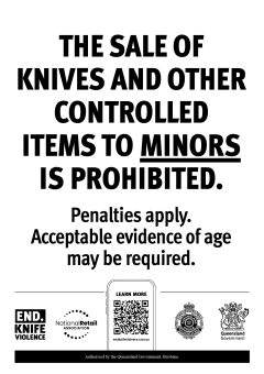 Mandatory signage A4 - 2024 QLD Knife and Controlled Items