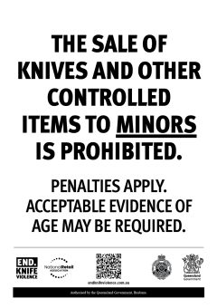 Mandatory signage A5 - 2024 QLD Knife and Controlled Items