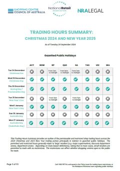 Christmas and New Year Trading Hours 2024-2025